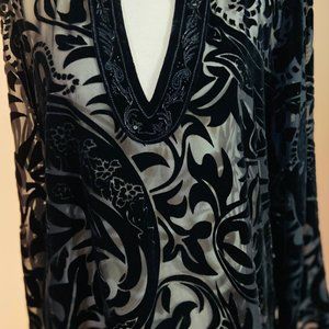 chicos boho burnout top, size L.